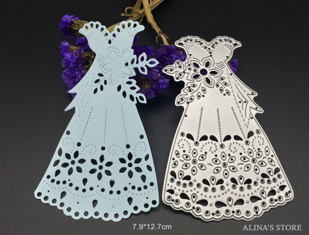 

Princess wedding full dress formal dress metal cutting die DIY Scrapbook Card frame envelope decorative steel stencil cut dies