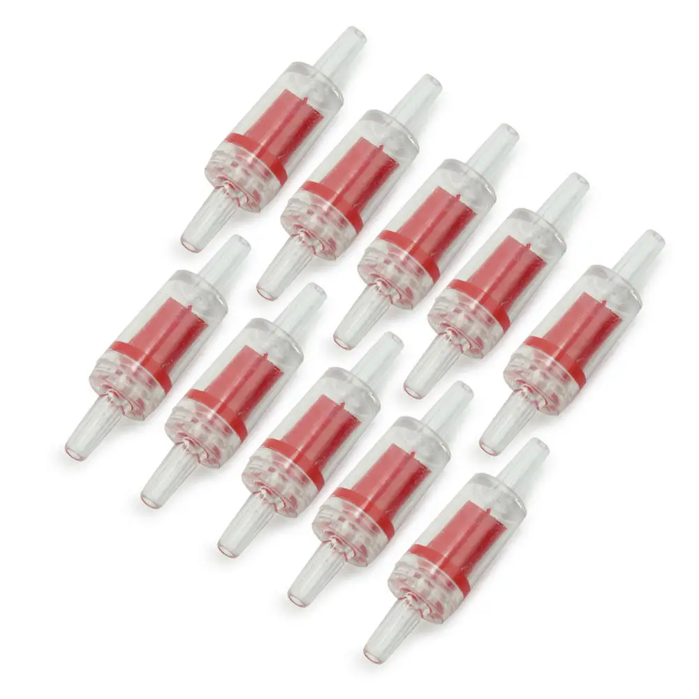 

10pcs/lot Plastic Non-Return One Way Check Valve for Aquarium Co2 System Air Pump Diffuser Regulator Red Fish Tank Accessories