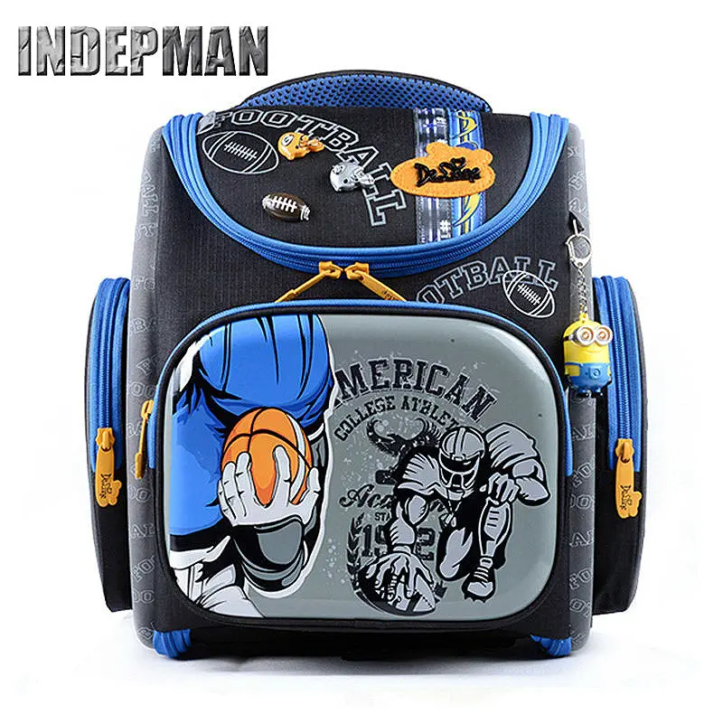 Delune Character School Bag Backpack for Children Girls Boys Cartoon School Satchel Orthopedic Waterproof Kids Mochila Infantil