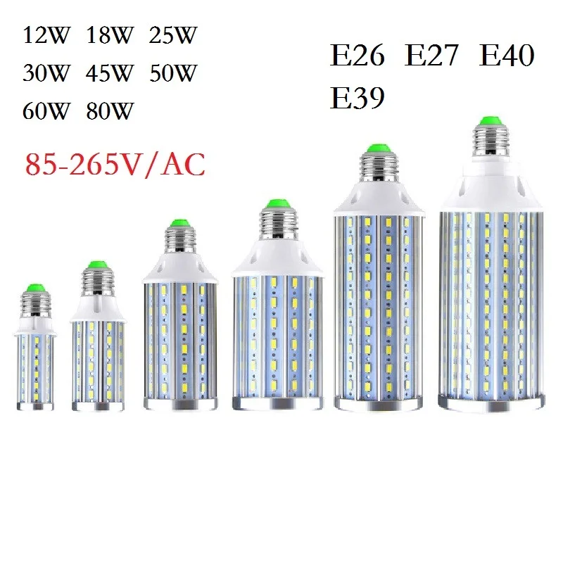 Goede E26 E27 E39 E40 12 w 18 w 25 w 30 w 45 w 50 w 60 w 80 w LED Corn Lampen SMD5730 led Verlichting Lampada Kroonluchter Plafond LED lamp Spotlight