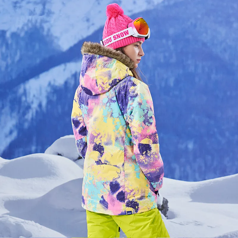 جودة الشتاء snowboard دثار النساء للماء ويندبروف التزلج الستر المرأة تنفس مقنع معطف xs-l