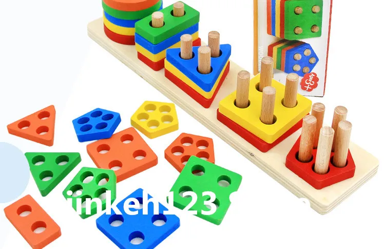 Монтессори, образовательные строительные блоки, деревянные игрушки для детей, цветная форма, Jogos Infantis и подарки на день рождения