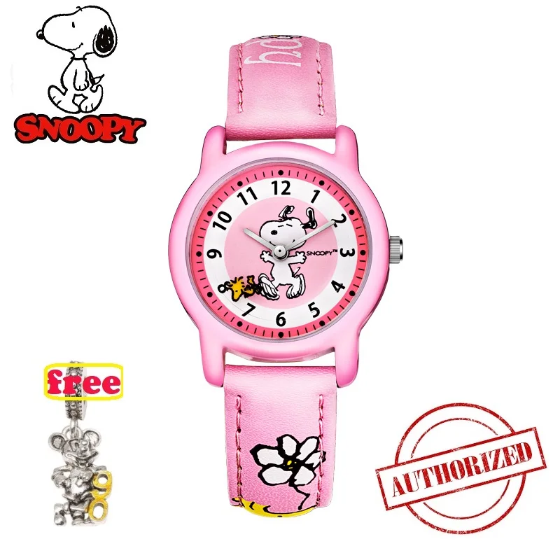 

snoopy kids watch fashion women watches casual Quartz Wristwatches mens watches cute snoopy leather children clock gift snw772