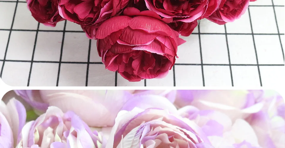 HMEOT, 10 головок, европейский стиль, искусственные розы, шелковые декоративные вечерние цветы для дома, отеля, офиса, свадьбы, сада, 1 шт