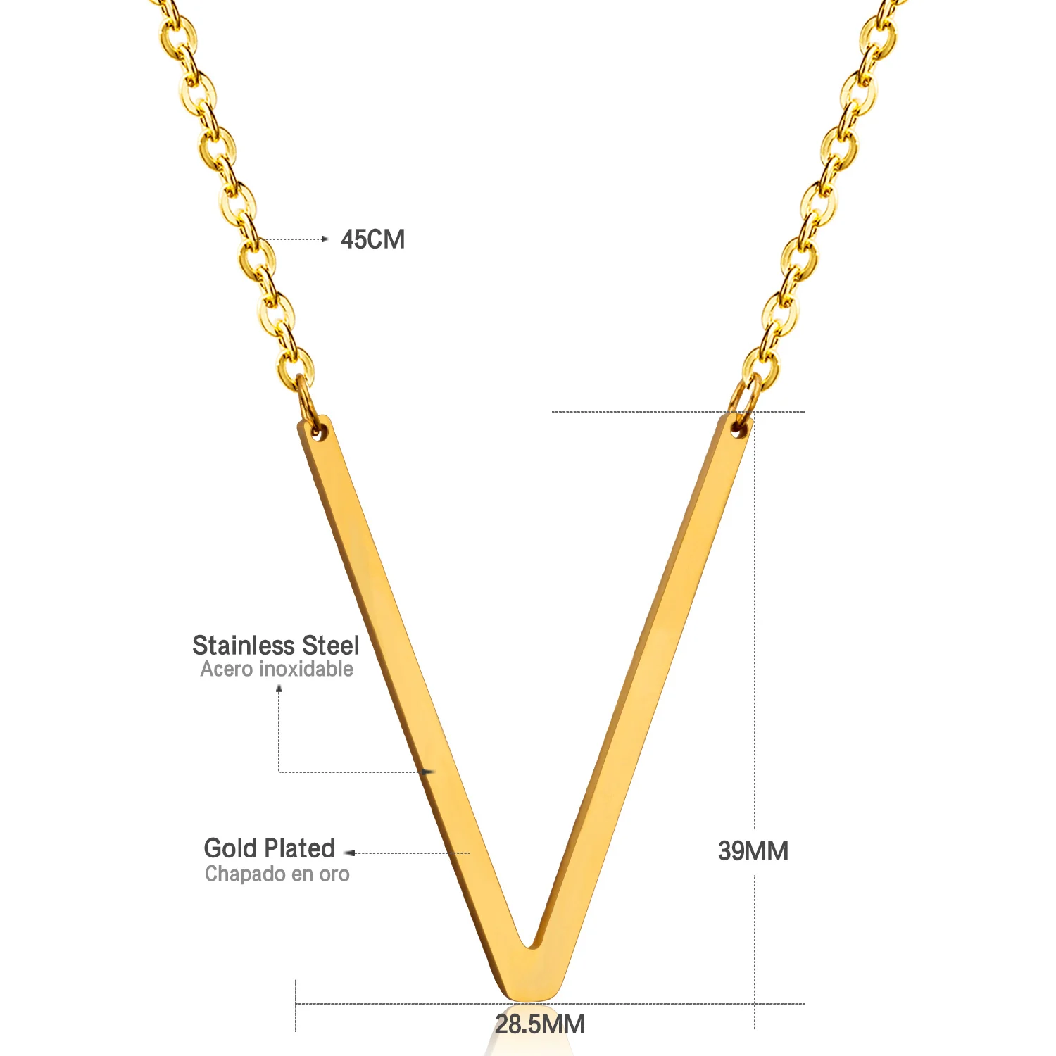 Роскошное ожерелье из нержавеющей стали 26 с подвеской в виде алфавита, арабское ожерелье, индивидуальное Золотое Ювелирное колье - Окраска металла: V