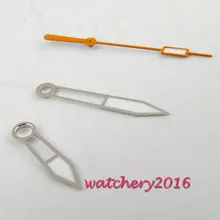 Совершенно новое серебристое окаймление светящиеся и оранжевые руки для mingzhu 2813 miyota 8215 8205 821A движение Мужские часы руки