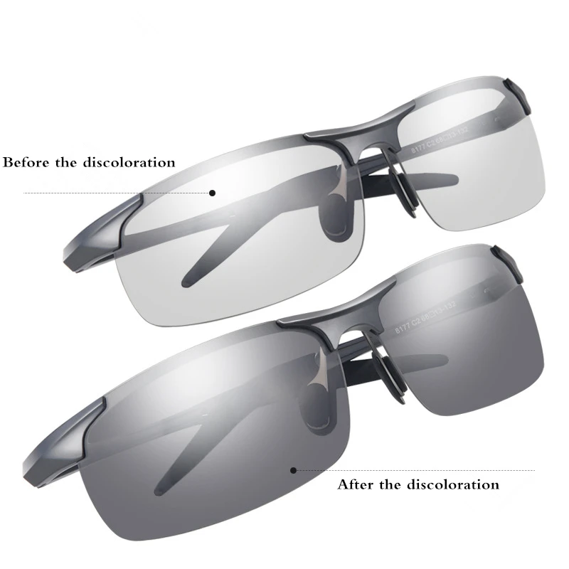 Мужские поляризованный, Алюминиевый, магниевый Обесцвечивающий солнцезащитные очки для ночного вождения спорта на открытом воздухе HD УФ Защита солнцезащитные очки
