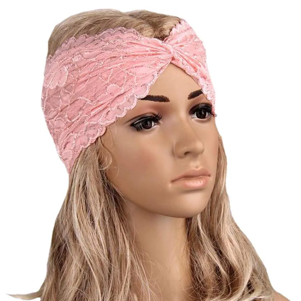 Женская повязка на голову, мягкий удобный головной убор для занятий йогой, кружевной тюрбан, головной платок, повязка на голову, аксессуары для волос - Цвет: G