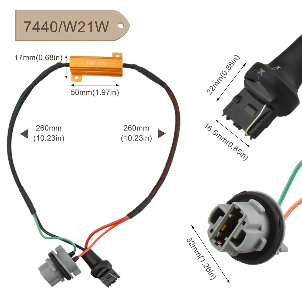 2X 1156 Ba15s P21W 1157 7443 7440 Canbus проводка поворотного сигнала без ошибок резисторы Flash