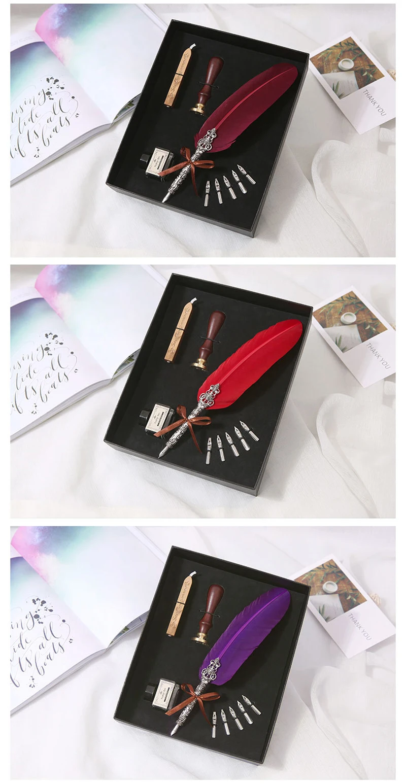Набор английская каллиграфия перьев шариковая ручка набор канцелярских подарочной коробке 5 перья свадебный подарок перо pen