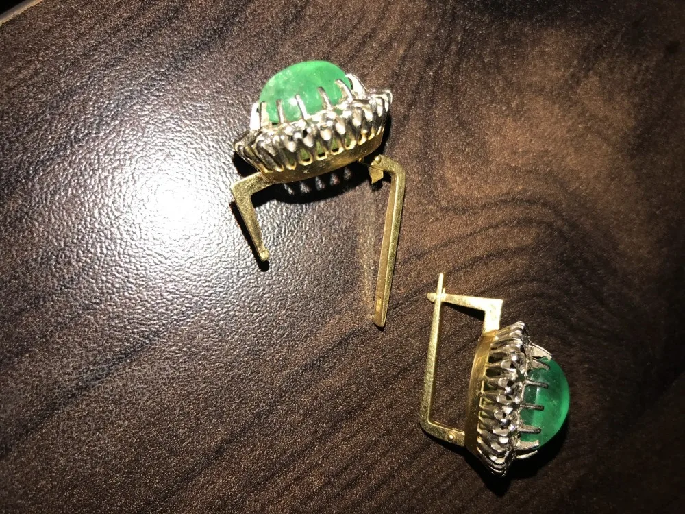 Natural Emerald 18k gold Women Stud earrings Jewelry gem Valentine gift Party Customized jewelry Natural Emerald 18k gold Women Stud earrings Jewelry gem Valentine gift Party Customized jewelry