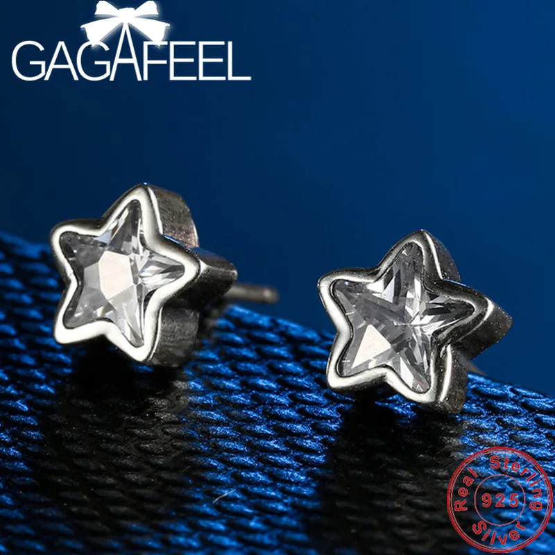 GAGAFEEL Фирменная Новинка Crystal Star серьги стержня для Для женщин 925 пробы Серебряные серьги корейский стиль Серебряные ювелирные изделия Одежда высшего качества