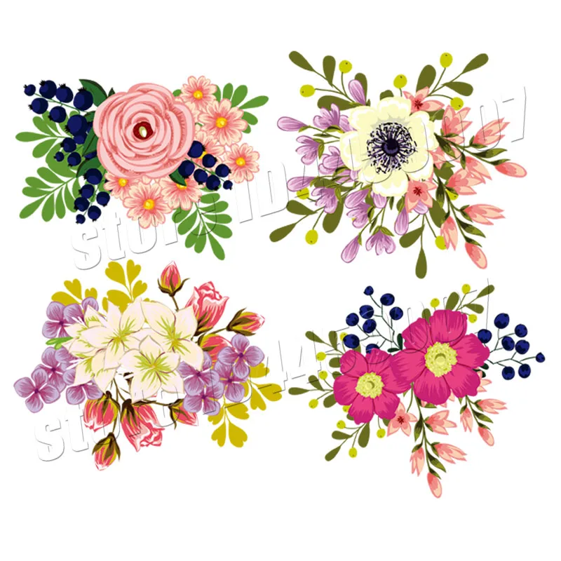 

T-Shirt Dresses Stickers Decoration Heat Transfer A-Level Washable Badges Parches 4Pcs/Lot