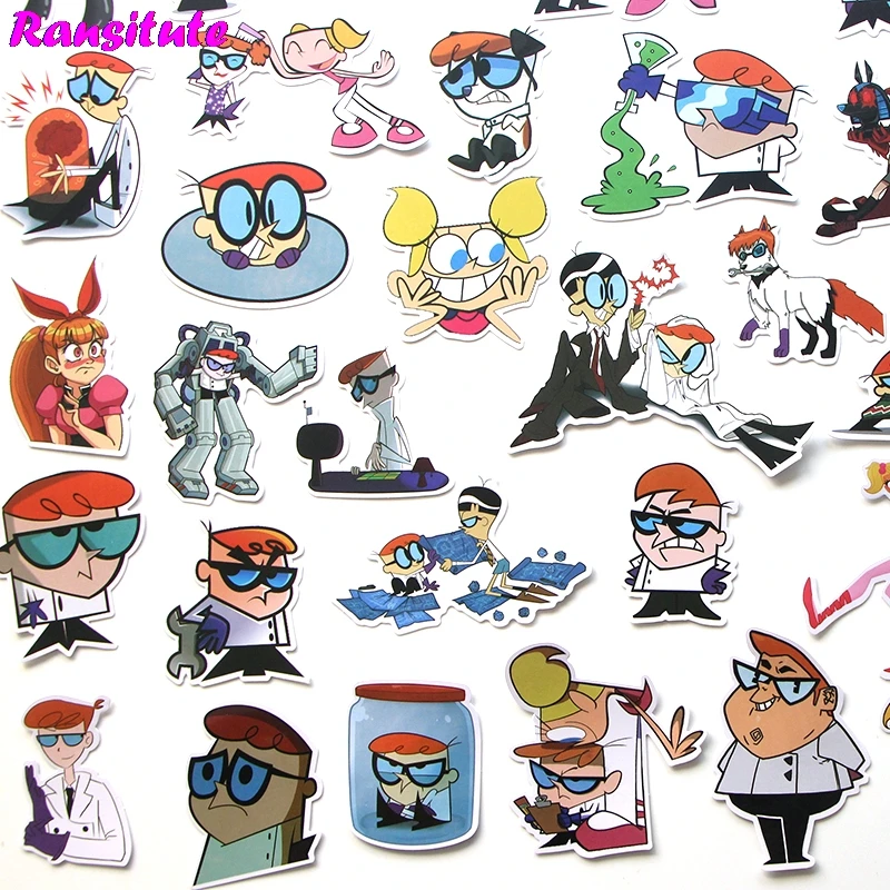 R275 39 шт./компл. Dexter's Lab забавные детские игрушки стикер DIY багаж ноутбук скейтборд мотоцикл водонепроницаемый стикер