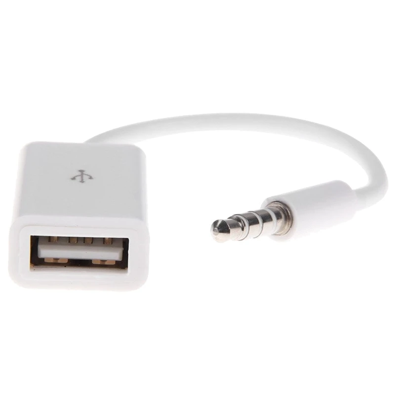 

3.5mm Male AUX Audio Plug Jack To USB 2.0 Female Converter Cable Cord Car MP3