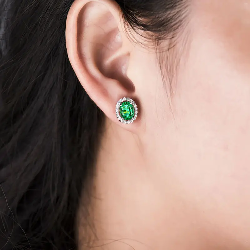 Aliexpress Fashion Las 2 29ct Colombia Emerald Gemstone Aliexpress Fashion Las 2 29ct Colombia Emerald Gemstone Stud Earrings Solid 14k White Gold Natural Diamond For Women From