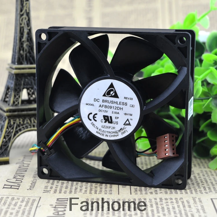 Для Delta DELTA AFB0912DH 12V 2.5A 9025 9 см двойной шар четырехпроводный PWM мощный вентилятор |
