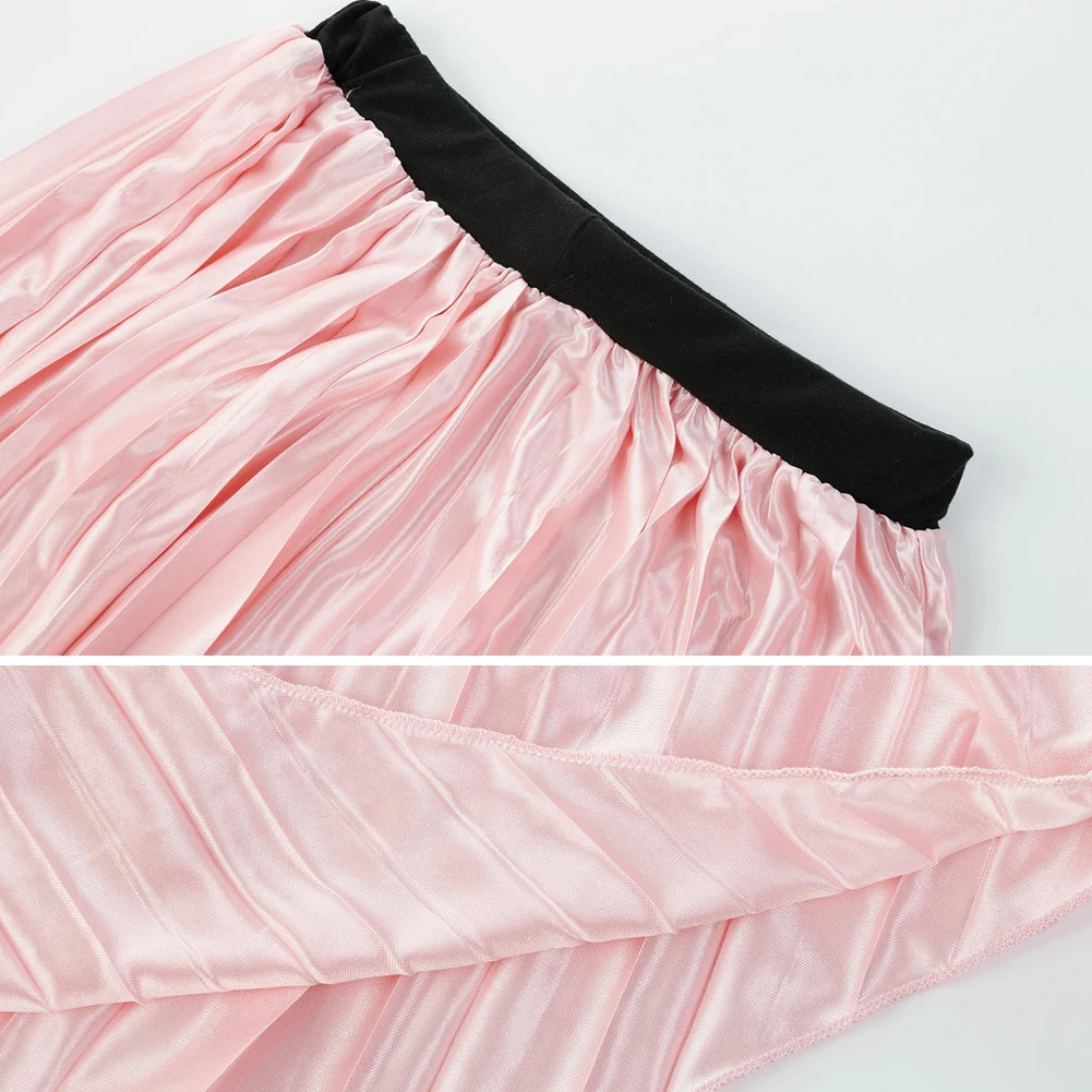 Женские юбки с плиссированной юбкой для девочек, летние сексуальные асимметричные юбки-клеш в складку, Женские однотонные юбки с