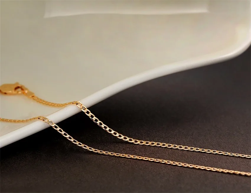 Children Boys Baby Kids Jewelry Yellow Gold Color Flat Curb Chain 14' Collar Short Choker Necklace Wholesale Best Birthday Gift