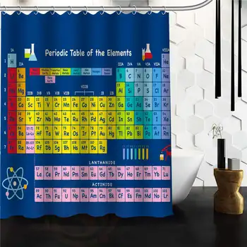 

Navy Periodic Table of Chemical Elements Shower Curtains For Bathroom 66x 72 60x72 48x72 Inches