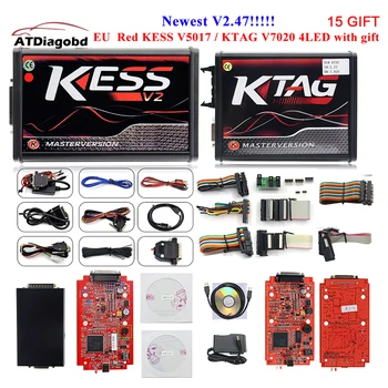 

Best KESS V2 V2.47 V5.017 EU Red ECM Titanium Winols KTAG V2.25 V7.020 4 LED Online Master Version ECU OBD car/truck Programmer