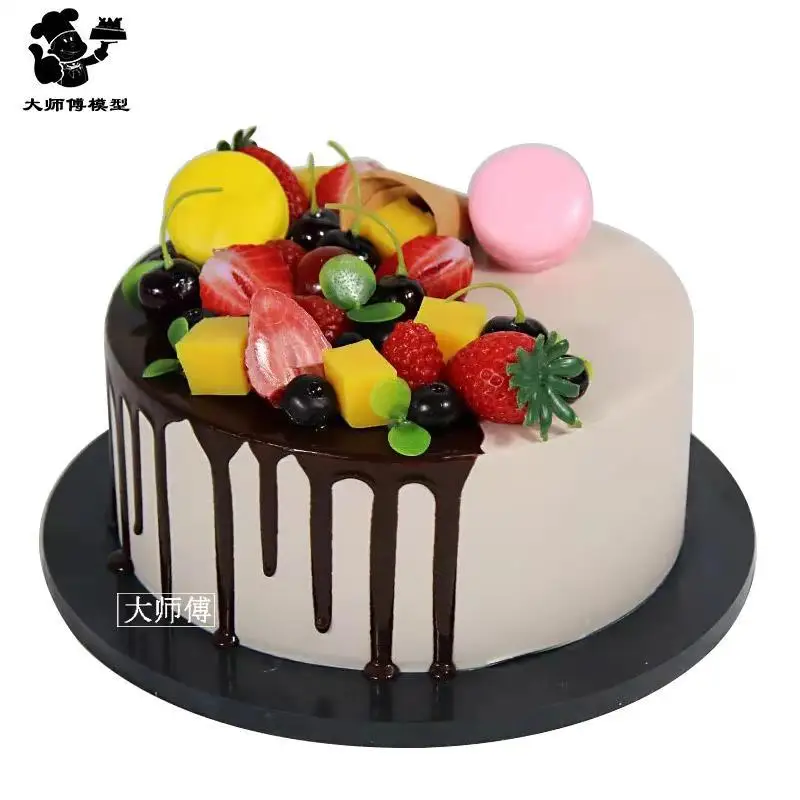 День рождения Торты модель для симуляции фруктовый мусс витрина для тортов оконные образцы поддельный торт искусственное пирожное украшения - Цвет: B