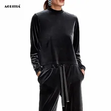 Женские серые бархатные топы Сексуальная Водолазка с длинным рукавом сексуальный топ