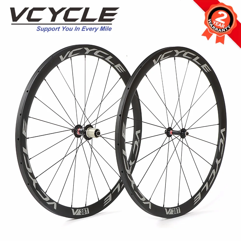 VCYCLE V38T lightweight carbon wheels Carbon Wheels 38mm Tubular