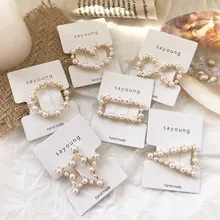 Women Crystal Elegant Pearl Hair Clip Barrette Korean Hairpin Barrette Headdress Hair Accessories Girls Hair Clip Women Crystal Elegant Pearl Hair Clip Barrette Korean Hairpin Barrette Headdress Hair Accessories Girls Hair Clip