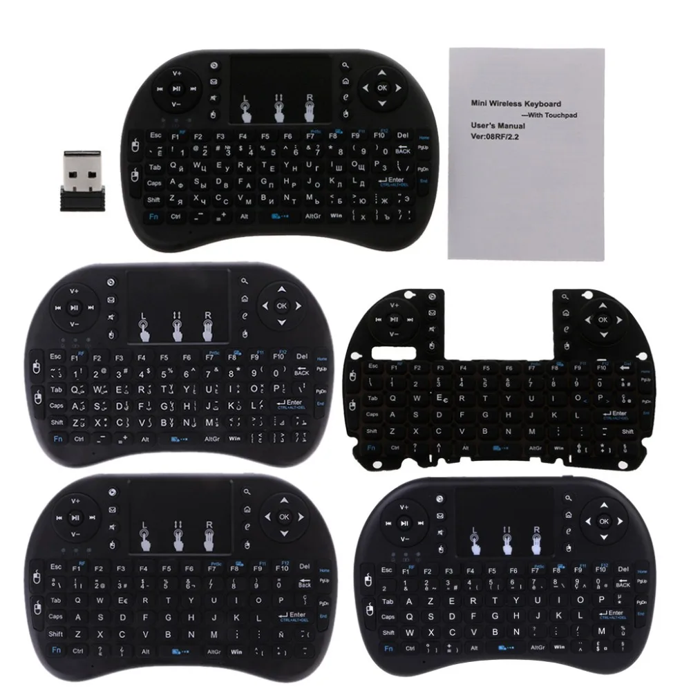 

Russian French Arabic Italian Spanish Version i8 2.4GHz Wireless Keyboard Air Mouse Touchpad for Android TV BOX PC Pad PS3 C26