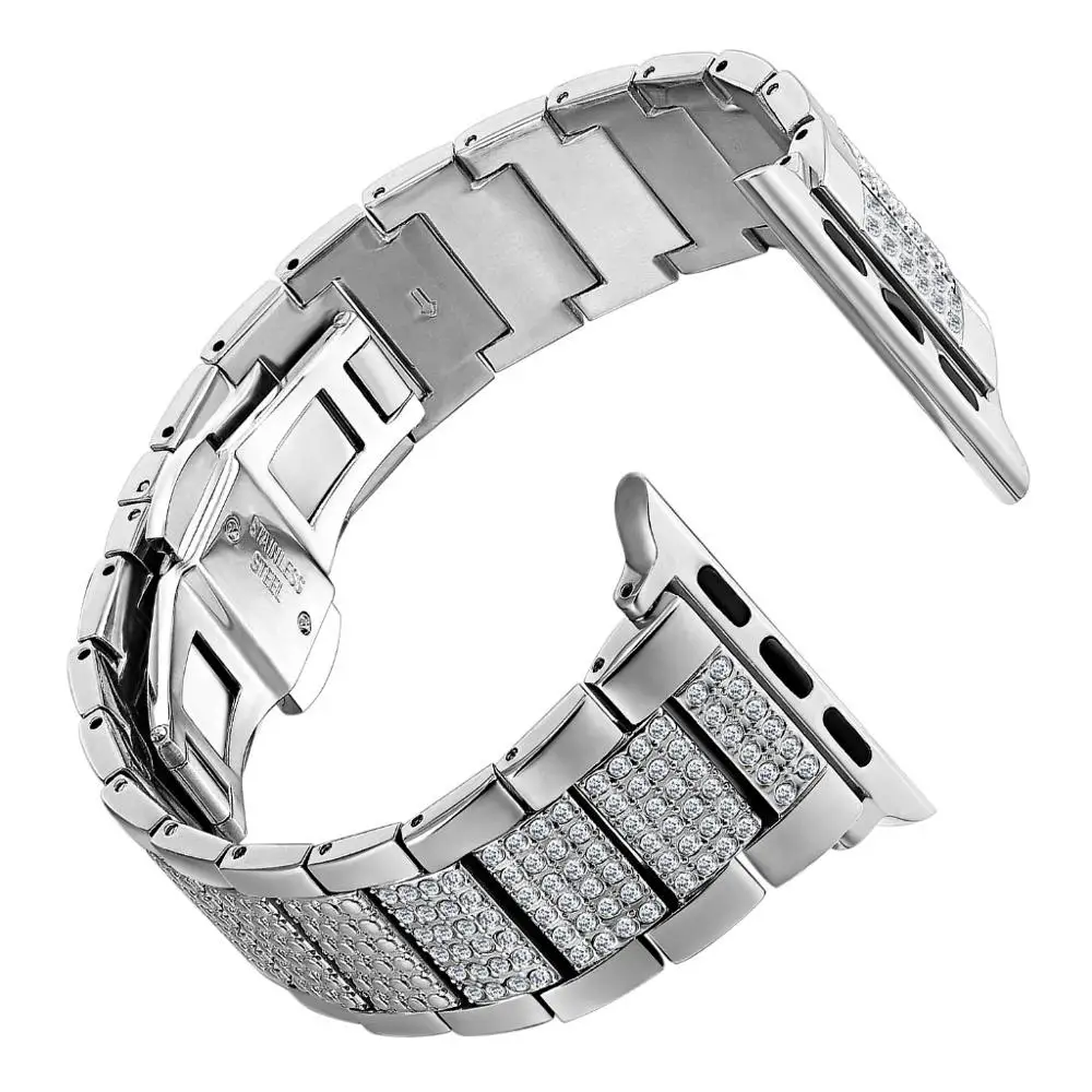 Ремешок для Apple Watch 4 44 мм 40 мм 42 мм браслет из нержавеющей стали для Apple Watch Band 38 мм 4 3 2 ремешка металлическая цепочка Correa