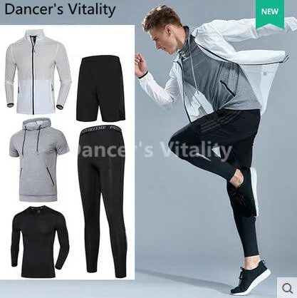 

2017NEW Sport Suit Men's Sportswear Compression Tights Running Set Basketball Jersey Gym Suit Jogging Tracksuit for Mens 4/5pcs