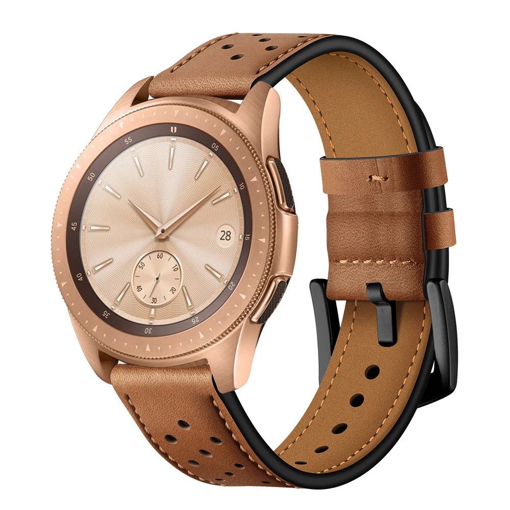 20 мм 22 ширина ремешок из натуральной кожи для Samsung Galaxy Watch 42 46 Gear S3 Sport S2 Ремешок