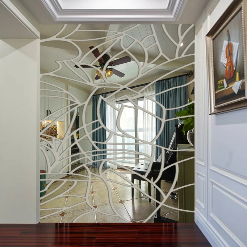 3D DIY зеркальные настенные наклейки, съемный домашний декор, потолочное зеркало на крыше, хрустальные настенные наклейки, украшение для гостиной, настенное искусство