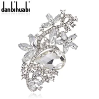 Danbihuabi брендовые Броши для женщин Кристалл крупная брошь букет из горного хрусталя Свадебные аксессуары брошь ювелирные изделия с отворотом - изображение