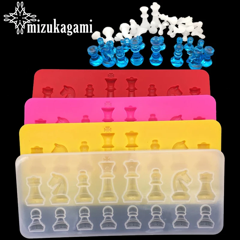 1pcs UV Resin Jewelry Liquid Silicone Mold International chess Resin Charms Molds For DIY Intersperse Decorate Making Jewelry 1pcs uv resin jewelry liquid silicone mold 3d elk deer head cartoon resin charms molds for diy pendant decorate making jewelry