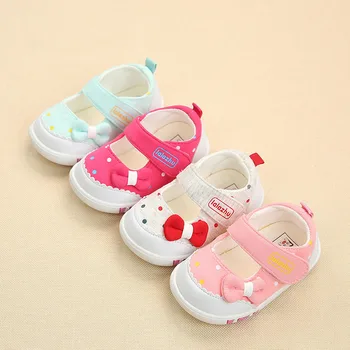 

2019 Spring New baby cotton fabric shoes girls cute comfortable casual toddler shoes princess single high quality shoes