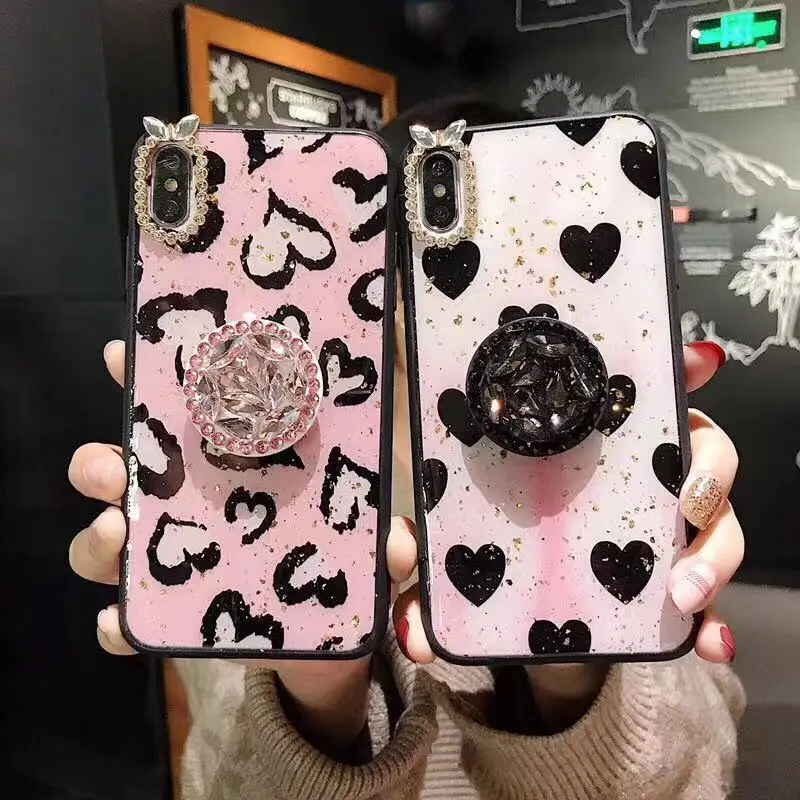 ORYKSZ Love Heart Блестящий ювелирный чехол для телефона iphone XR Чехлы X XS MAX 6 7 8 Plus