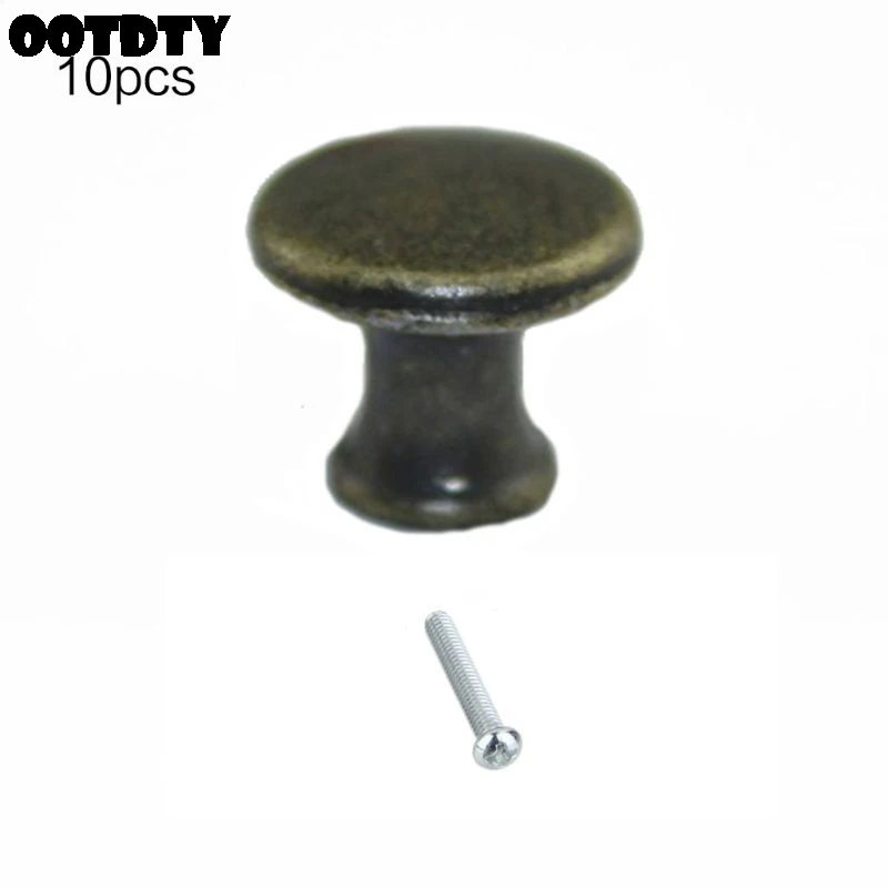 

15mm*13mm Door Knobs Set of 10 Drawer Buttons Vintage Brass Handles Furniture Cabinet Knobs for Kitchen Cupboards