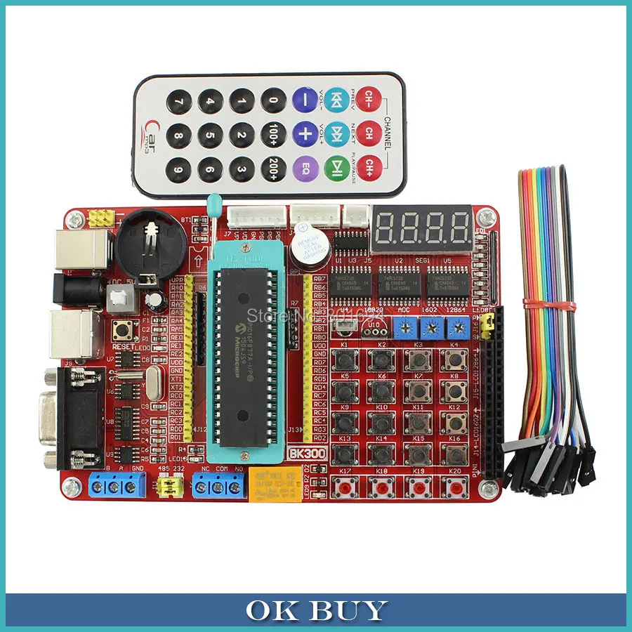 Макетная плата PIC Kit Microchip PIC16F877A Интегральная плата обучения с пультом дистанционного управления