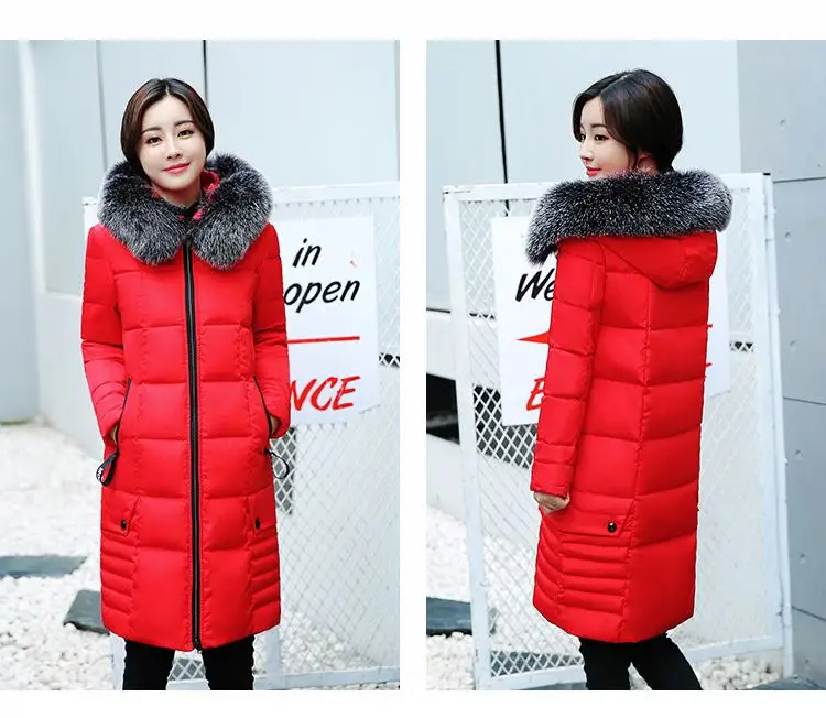 Winter Jacket Women Women's Parkas Long Coat Parka Women 2018 With Artificial Fur Collar Hooded Cotton Coats And Jackets LZ970 (13)