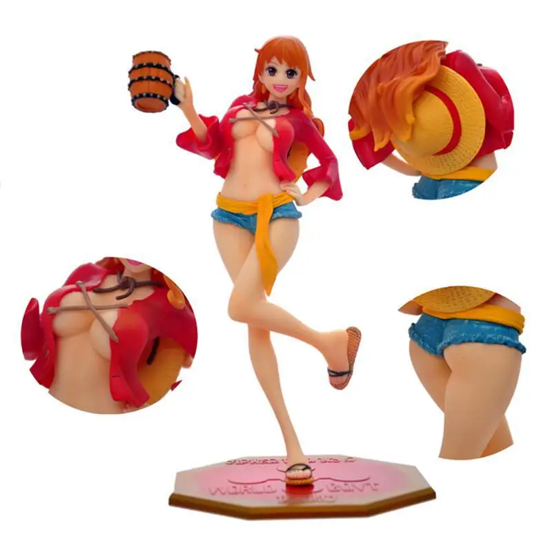

22cm One Piece Figures sexy Nami Red costume Nami PVC Action Figure Model toys Free Shipping