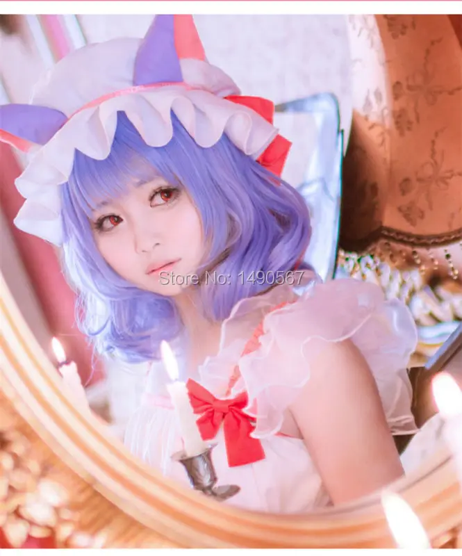 Touhou Project Series Remilia Scarlet cos платье кошачьи ушки косплей костюм карнавальный костюм