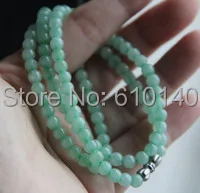 

003722 100% Natural A Grade Apple Green e k 5MM Beads Necklace