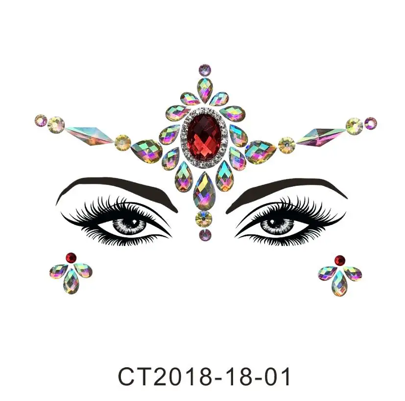 

Adhesive Face Gems Rhinestone Temporary Tattoo Jewels music Festival Party Body Glitter Stickers Flash Temporary Tattoos Sticke