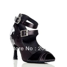 Новые черные кожаные сатиновый бальный дешевые латинские Бальные Танцевальные Туфли для сальсы 34,35, 36,37, 38,39, 40,41