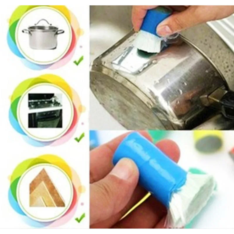 

Magic Stainless Steel Metal Rust Remover Cleaning Brush Kitchen/Bathroom Wash Brushes Cleaner Mini Brush Random Color