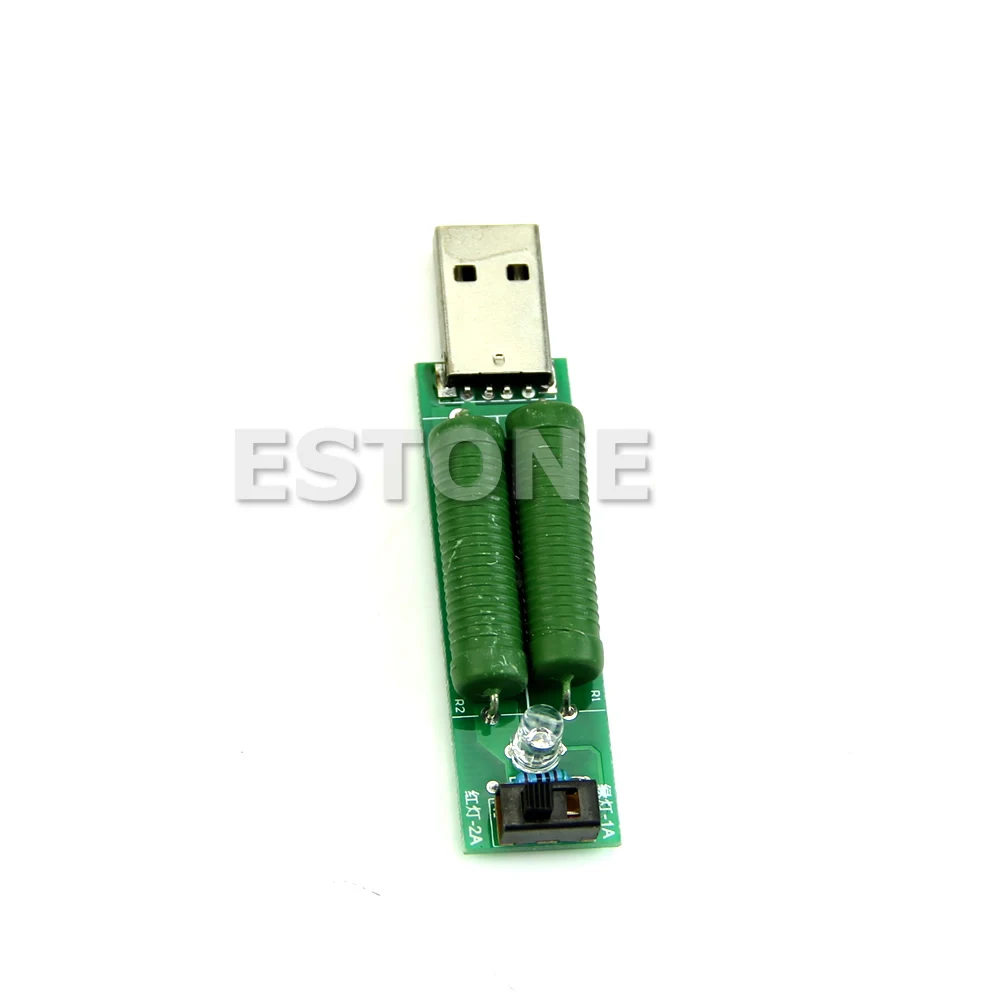 1 шт. USB мини разряд интерфейс нагрузочный резистор с переключателем 2A 1A зеленый Mar28