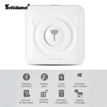 

Kebidumei Mini Portable Printer Pocket Mobile Thermal Bluetooth 58mm Mini Wireless POS Thermal Photo Printer For Android IOS