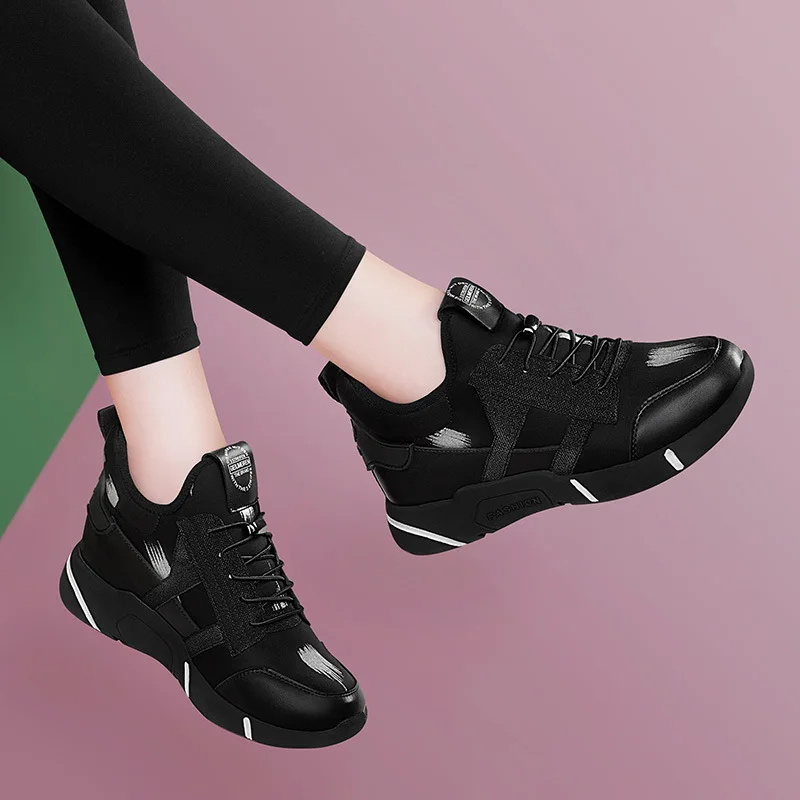 JINBEILEE New Women's Running Shoes Comfortable and Breathable Increased Non-slip Wild Casual Sports Women's Shoes